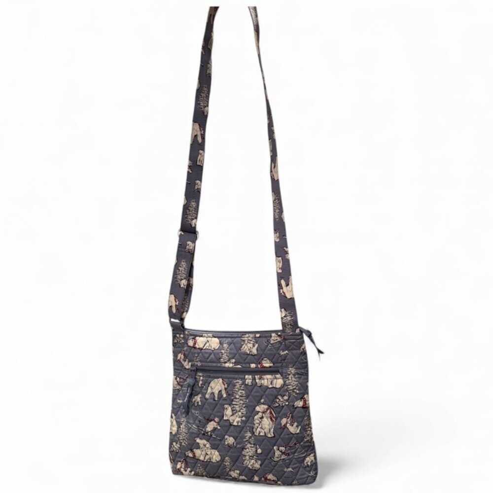 Vera Bradley Iconic Triple Zip Hipster Crossbody Purse – Beary Merry – NWOT - Picture 3 of 8